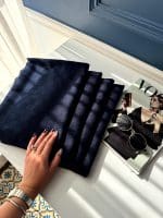 شال ژاکارد طرح برند سرمه ای