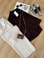 شومیز لینن قهوه ای