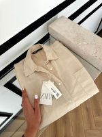 شومیز لینن جلو دکمه تخفیفی زارا - تصویر 4